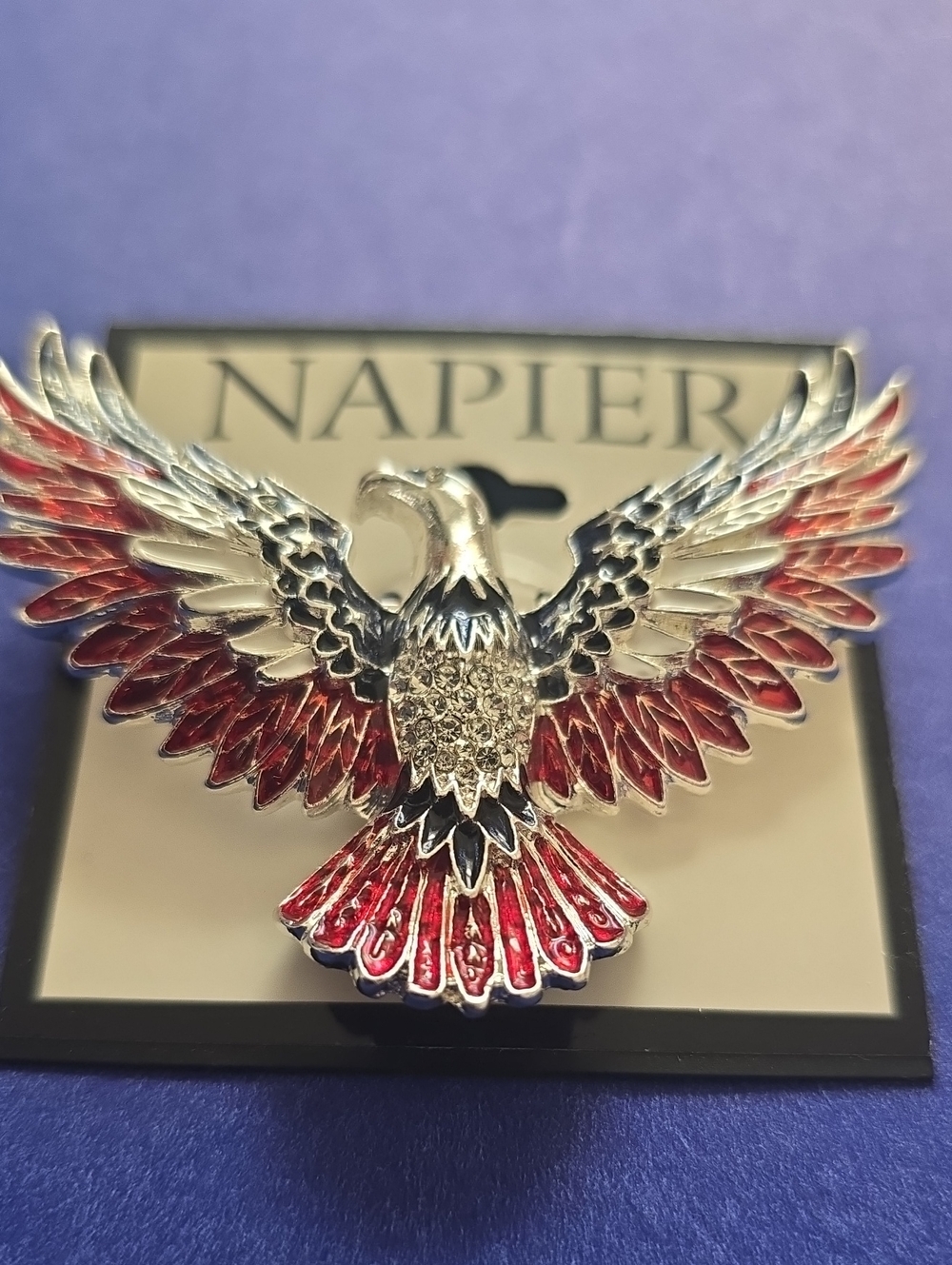 NAPIER BRAND WOMEN'S BEAUTIFUL AMERICAN EAGLE FASHION JEWELRY PIN BROOCH - Picture 4 of 13